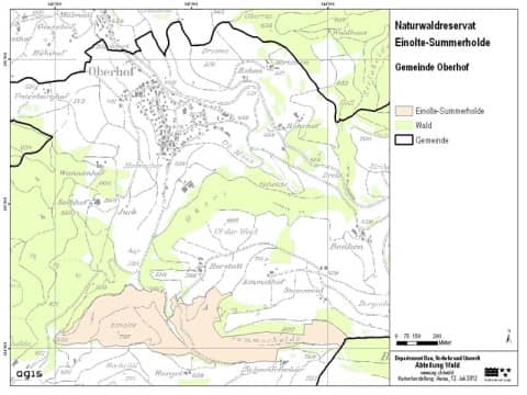 Kartenausschnitt Naturwaldreservat Einolte-Summerholde