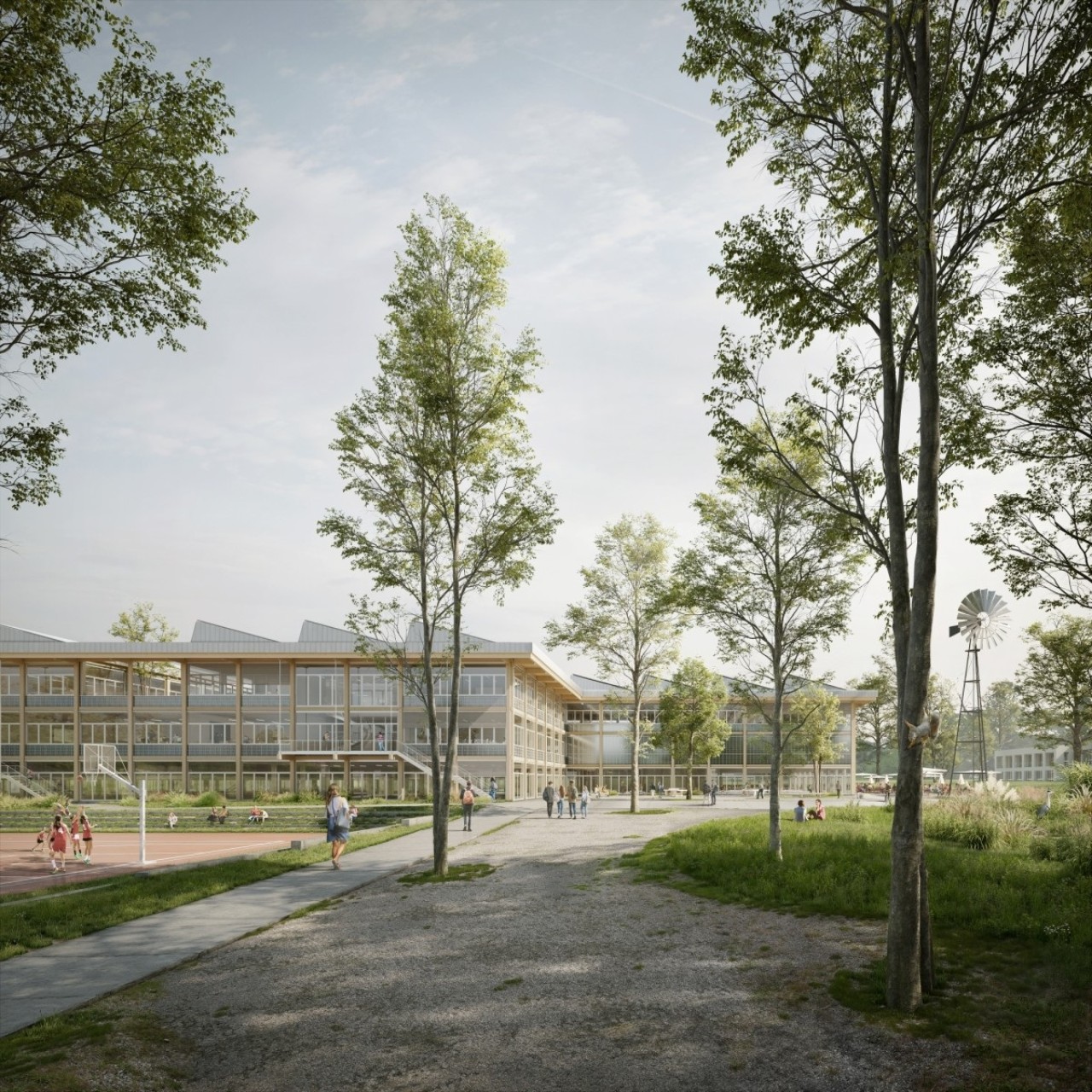 Aussenansicht Neubau Kantonsschule Wohlen