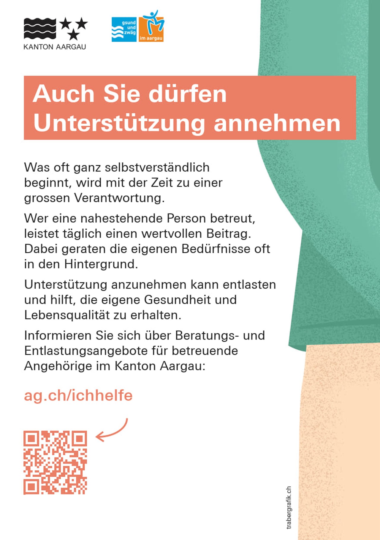 Flyer mit der Überschrift "Auch Sie dürfen Unterstützung annehmen".