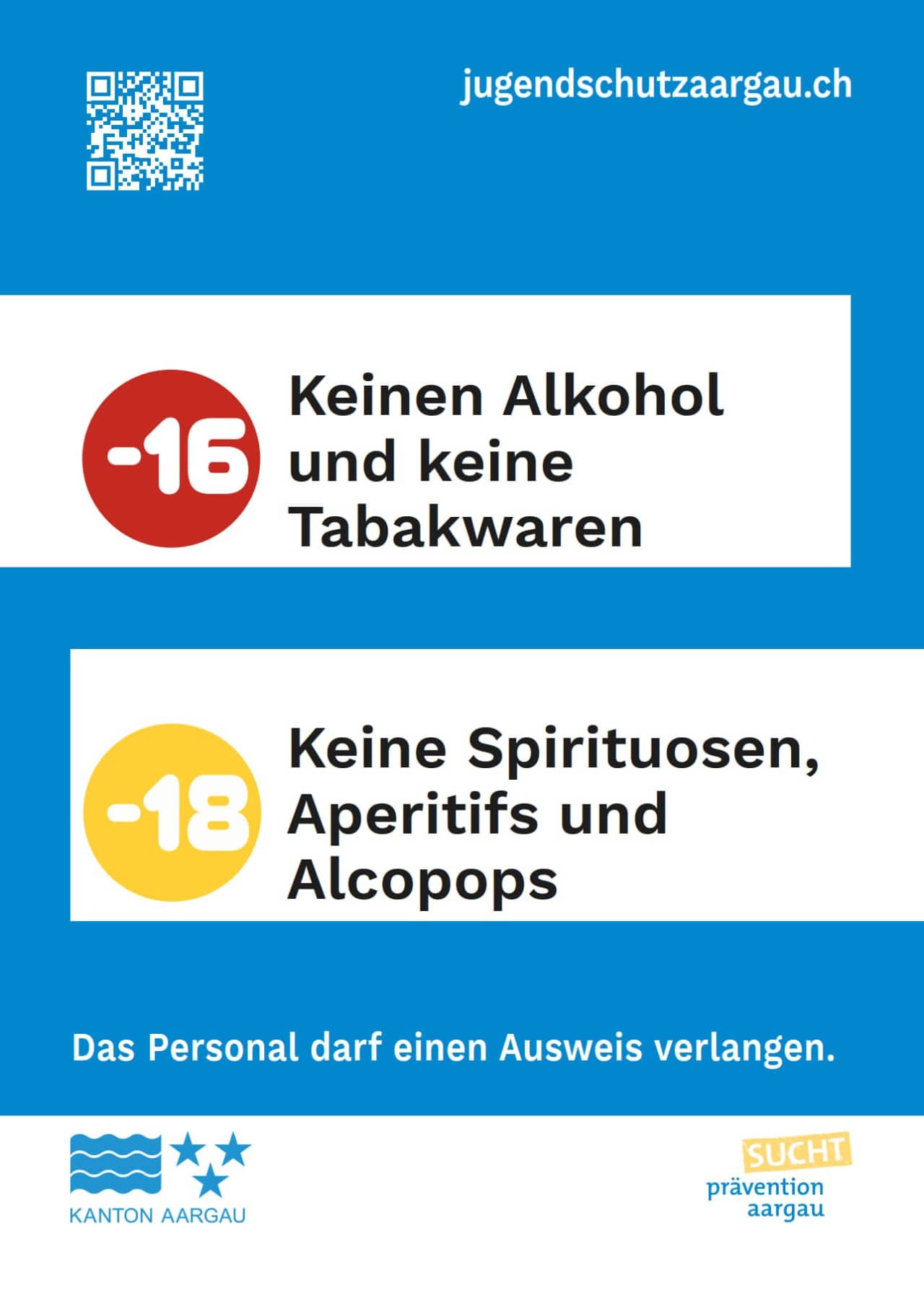 Auf diesem Bild ist ein Merkblatt für den Jugendschutz ersichtlich.