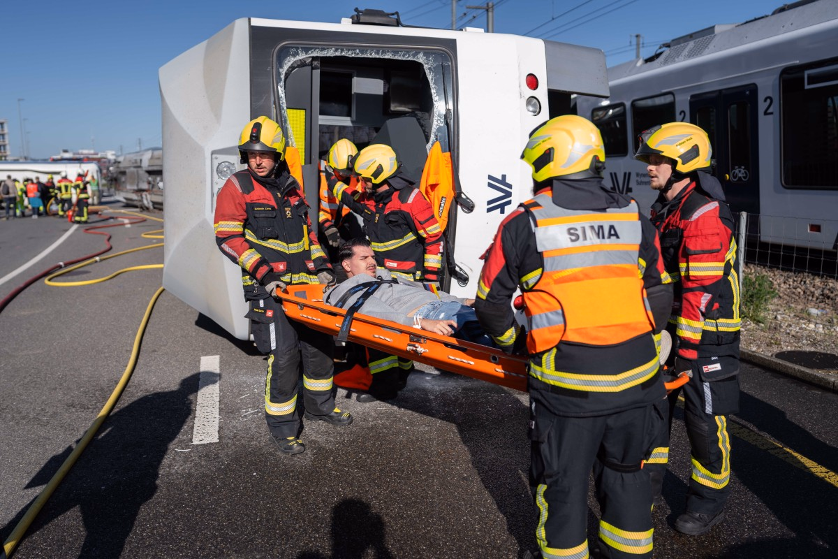 Medienbild der Bevölkerungsschutzübung Traktion.