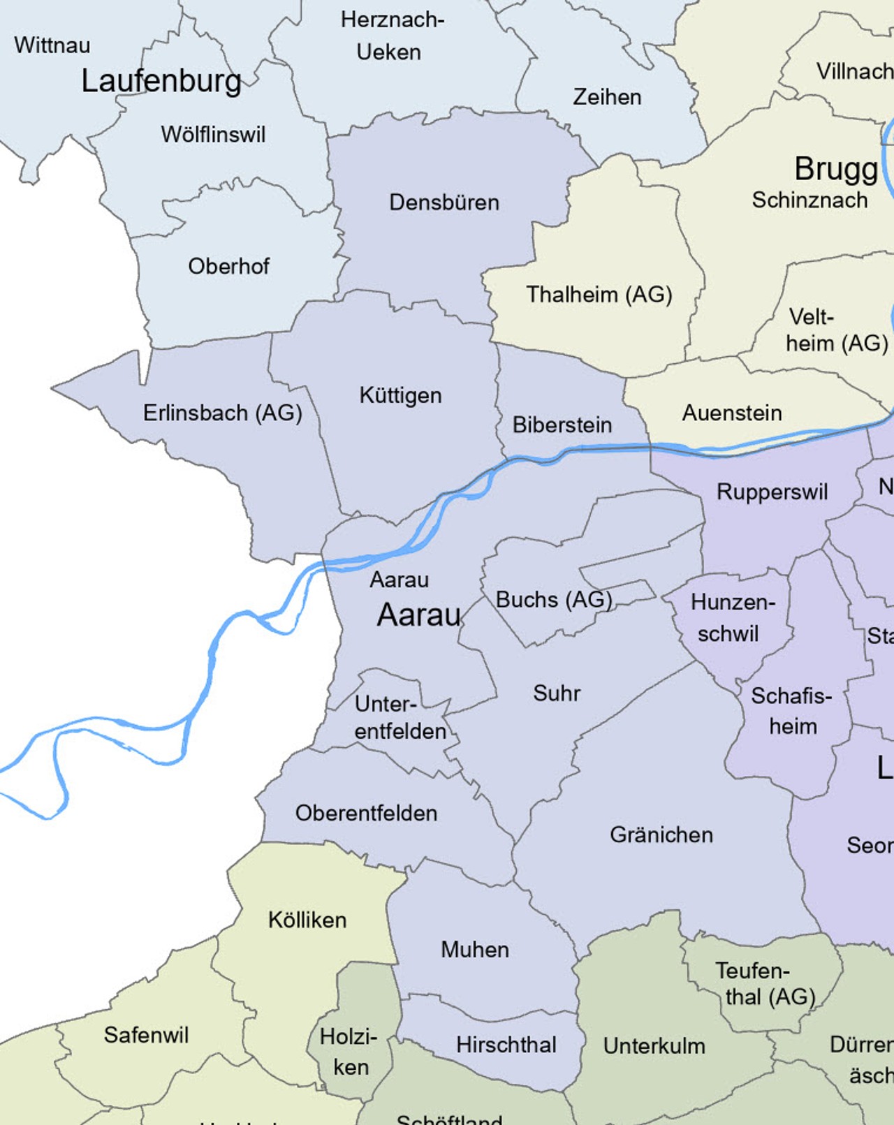 Gemeinden des Bezirks Aarau