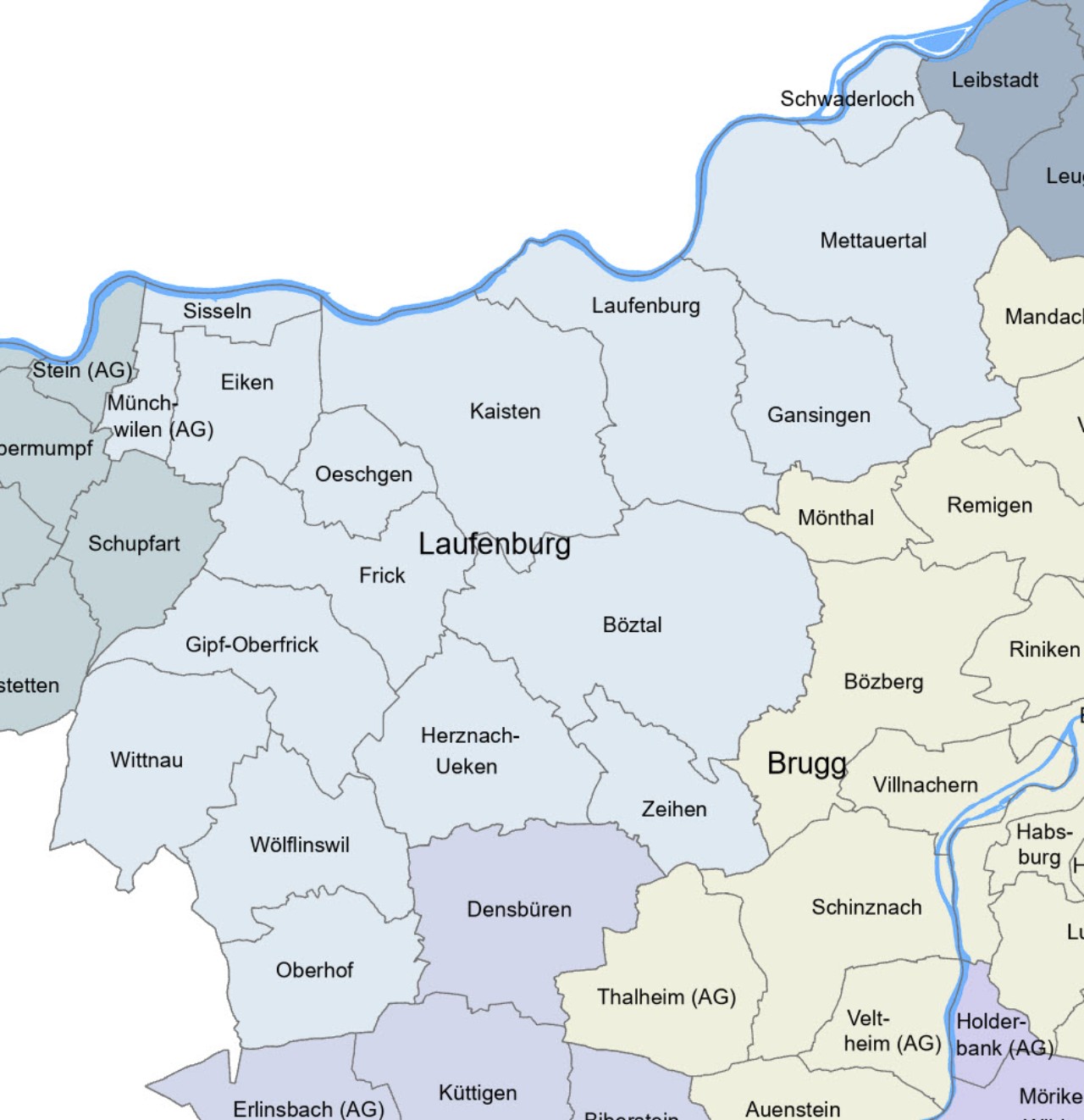 Gemeinden des Bezirks Laufenburg