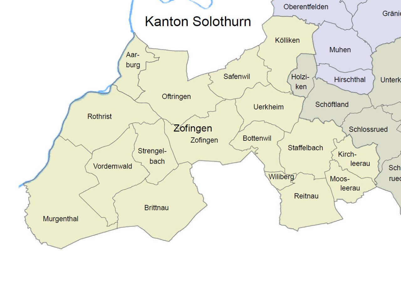 Gemeinden des Bezirks Zofingen