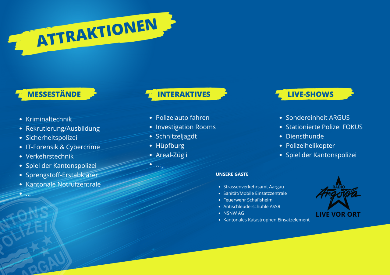 Attraktionen, Interaktives, Showprogramm.
