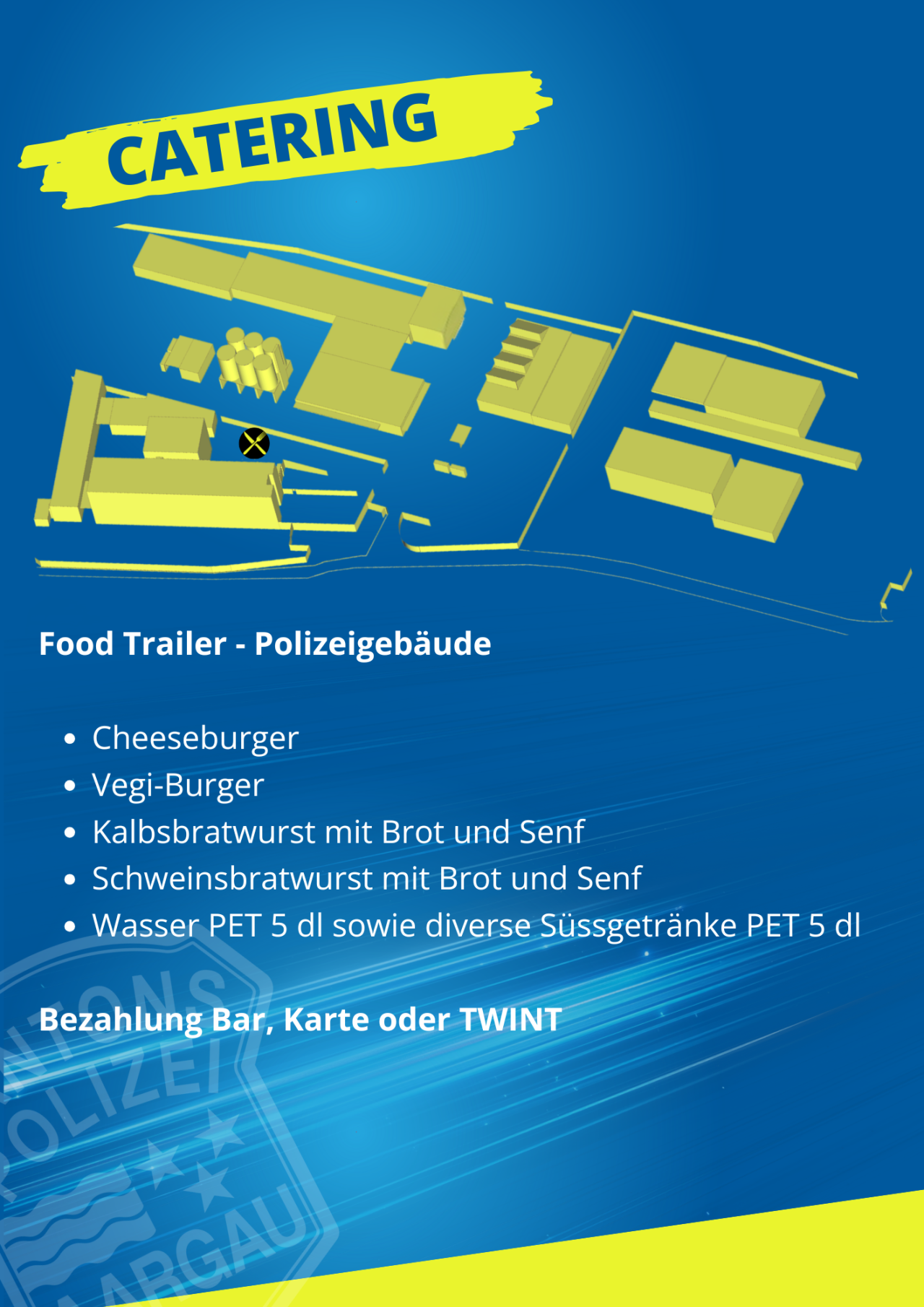 Catering Polizeigebäude.