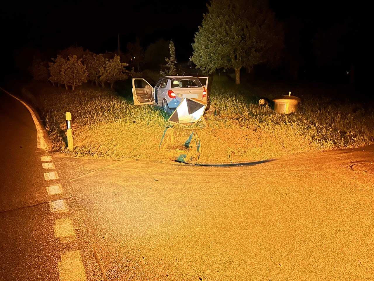Unfallfahrzeug nach Selbstunfall.