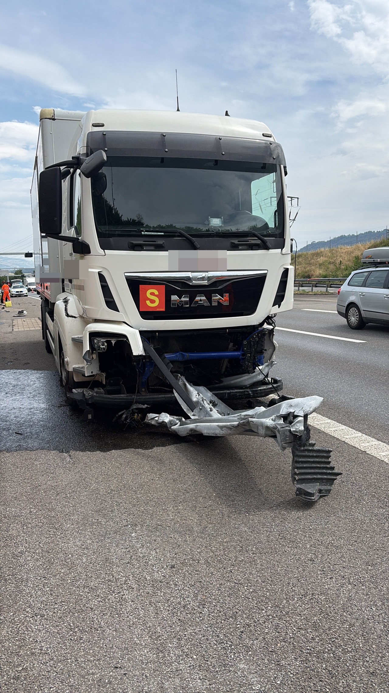 Verunfallter Lastwagen.