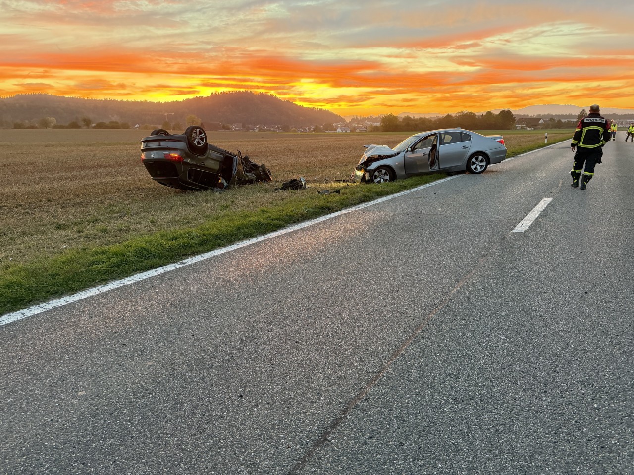 Übeschlagenes Fahrzeug.