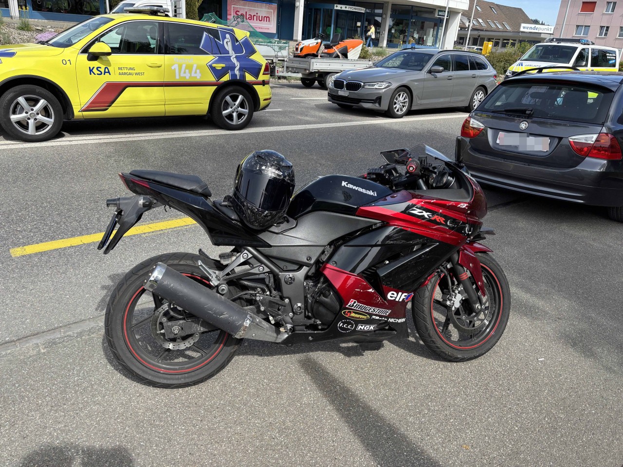 Beteiligtes Motorrad.