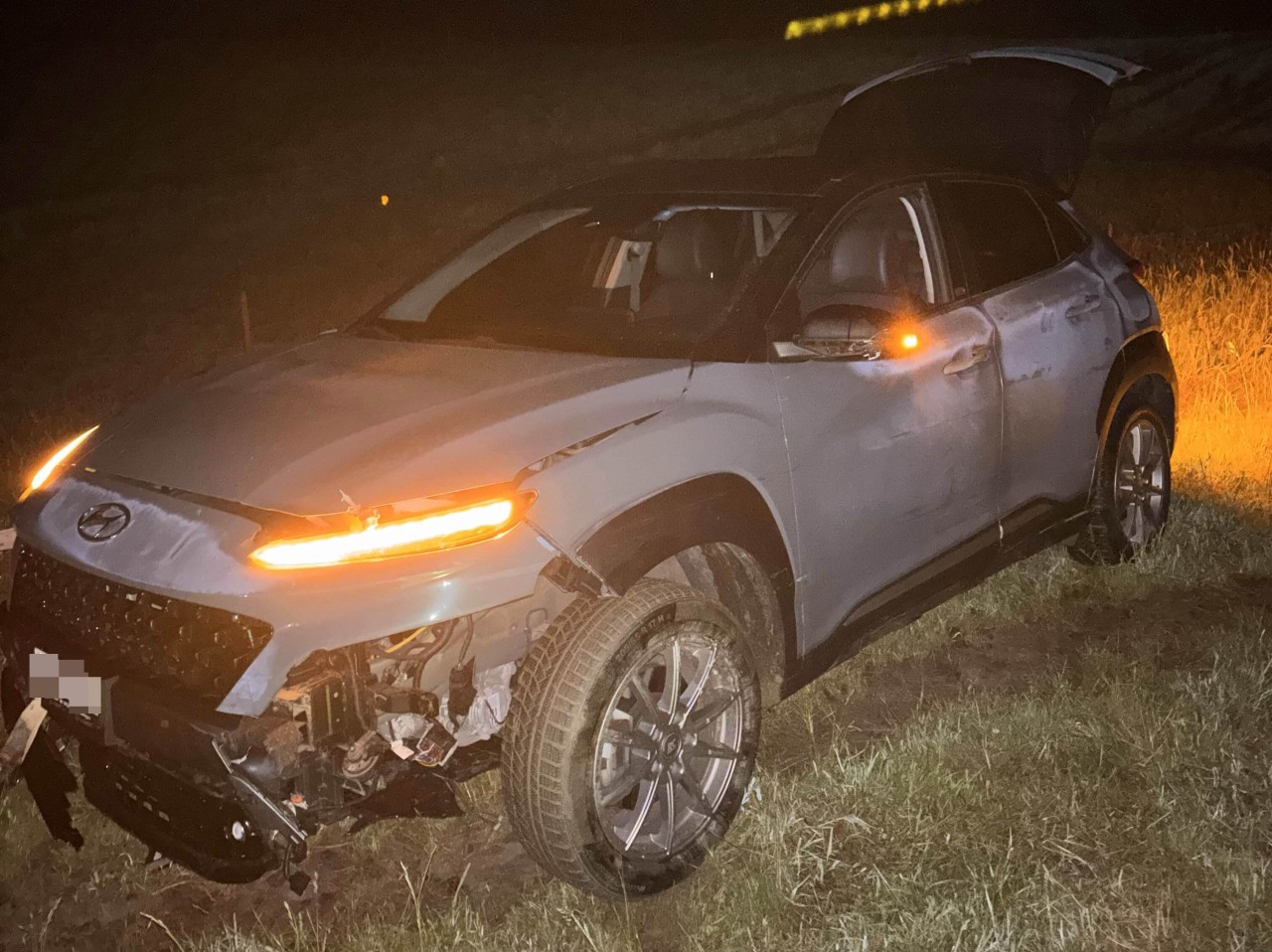 Beschädigter Unfallwagen.