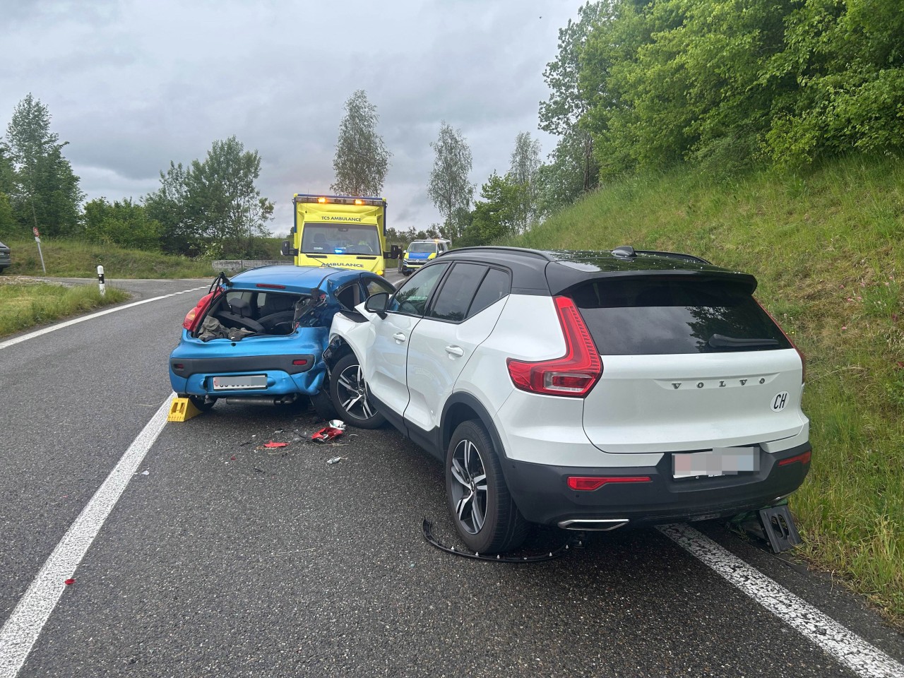 Unfallwagen nach Kollision.