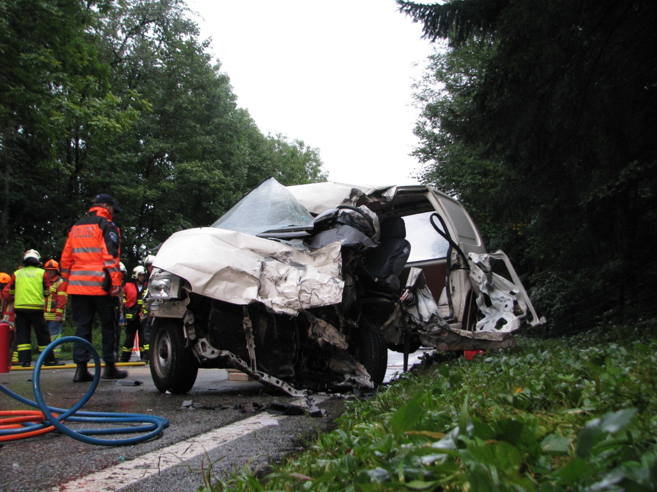 Wrack des Lieferwagens