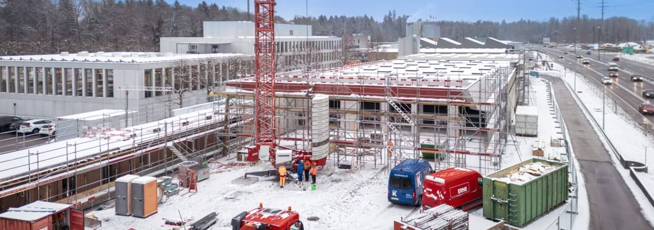 Baustelle Prüfhalle Januar 2024