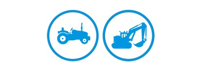 Landwirtschaftliche Fahrzeuge und Baumaschinen Symbol