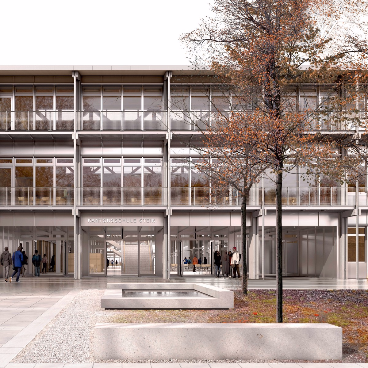 Geplanter Neubau der Kantonsschule Stein von aussen.