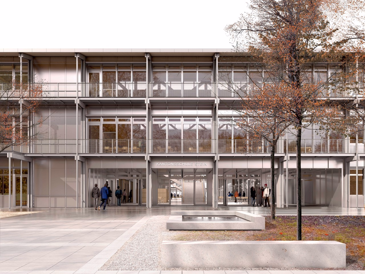 Geplanter Neubau der Kantonsschule Stein von aussen.