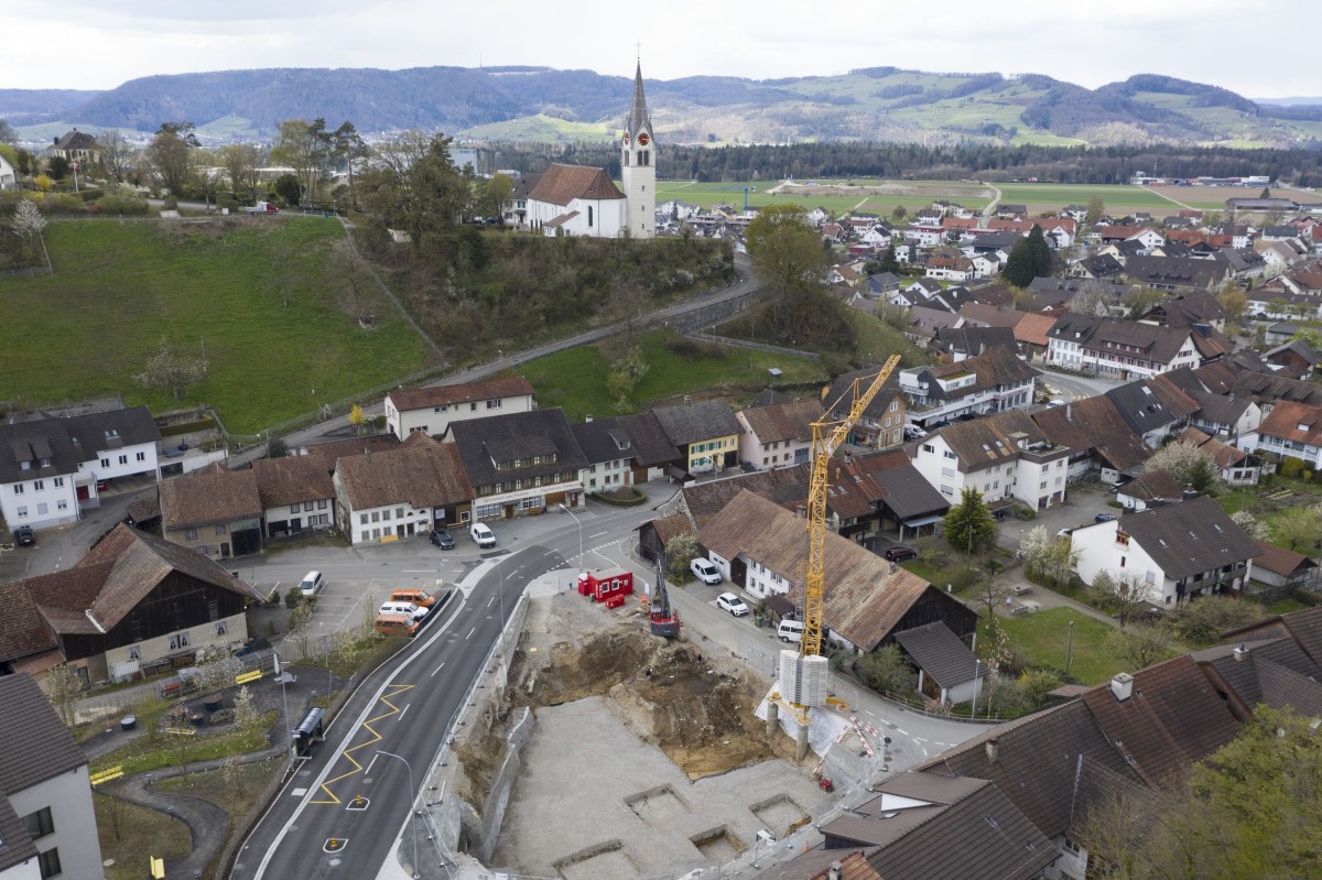 Die Rettungsgrabung 2021 an der Sonnenbergstrasse 2−6 in Würenlingen.