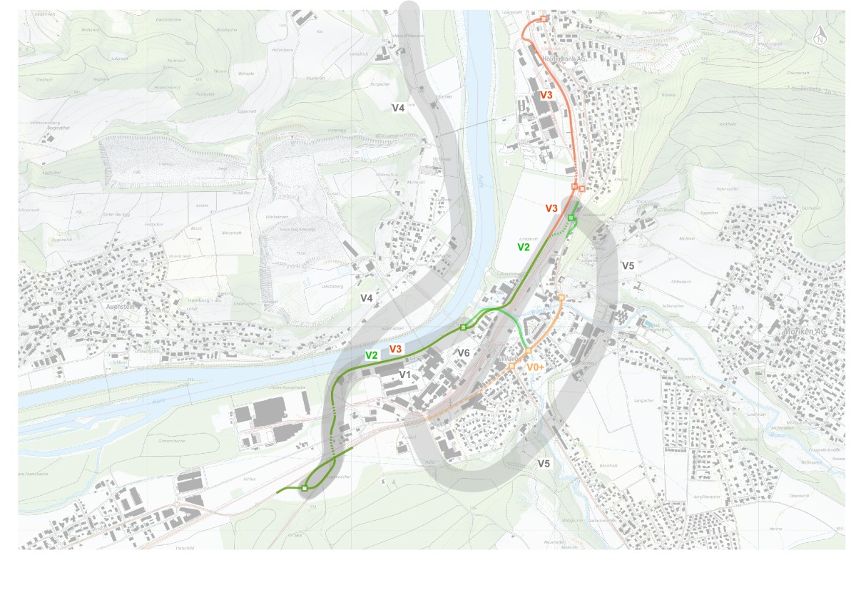 Weiterzuverfolgende Varianten für Phase 3: V0, V2 und V3