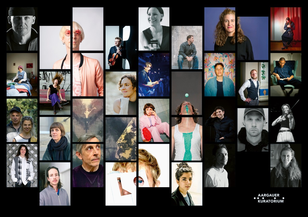Collage Aargauer Kuratorium zu den Kunstschaffenden.