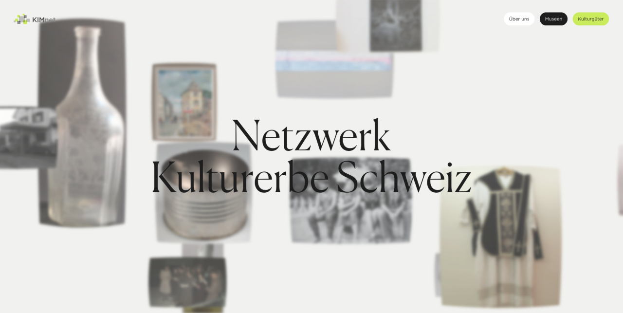 Bildschirmaufnahme des aufgerufenen neuen Kulturgüterportals