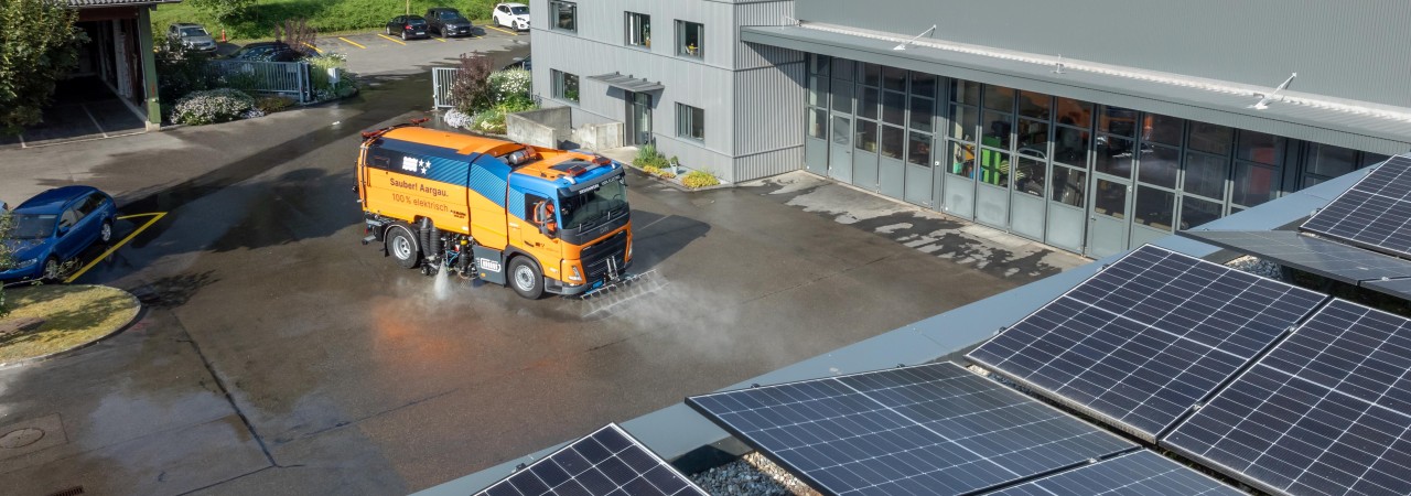 PV-Anlage auf dem Dach des Werkhofs