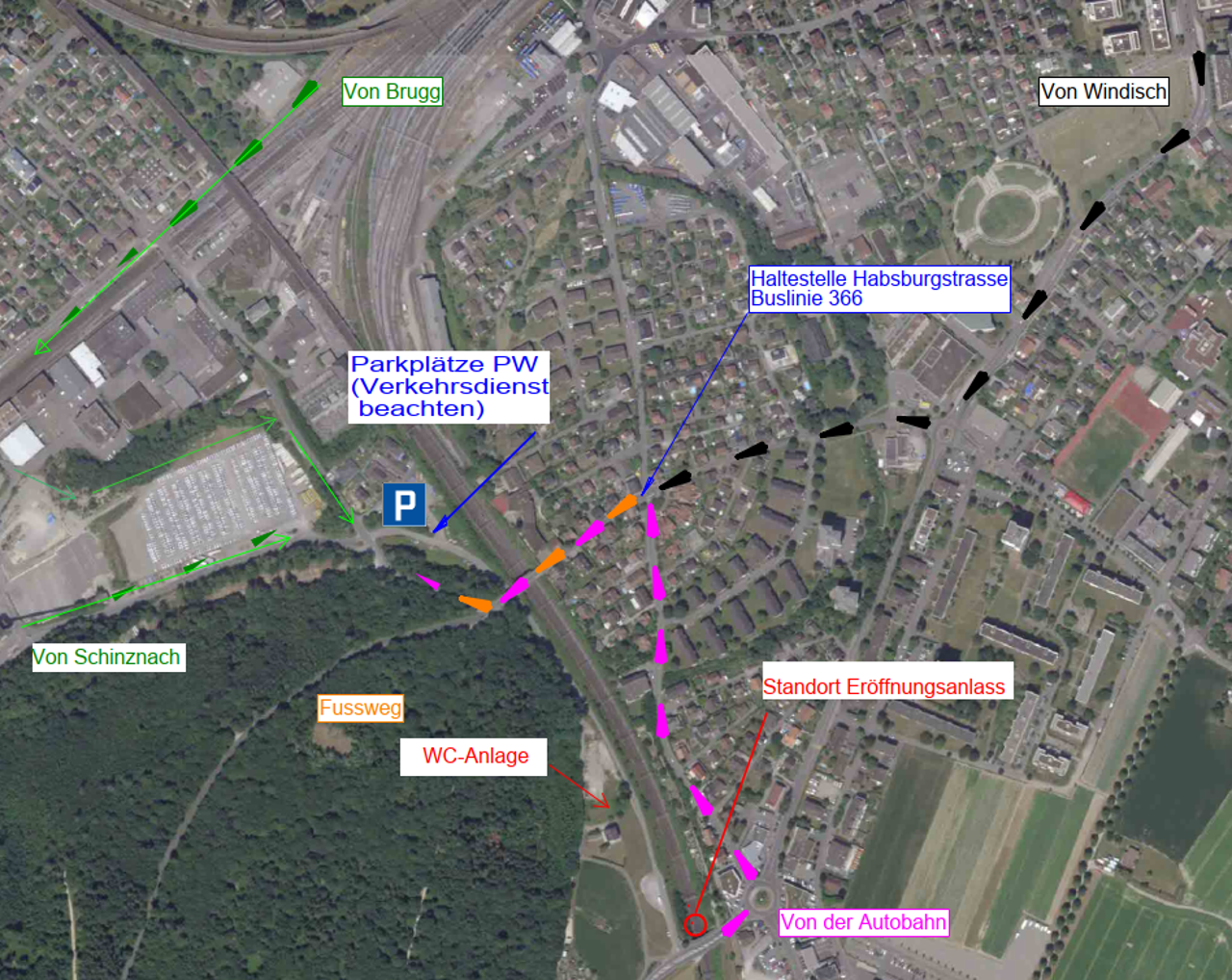 Situationsplan Eröffnung SWU Brugg