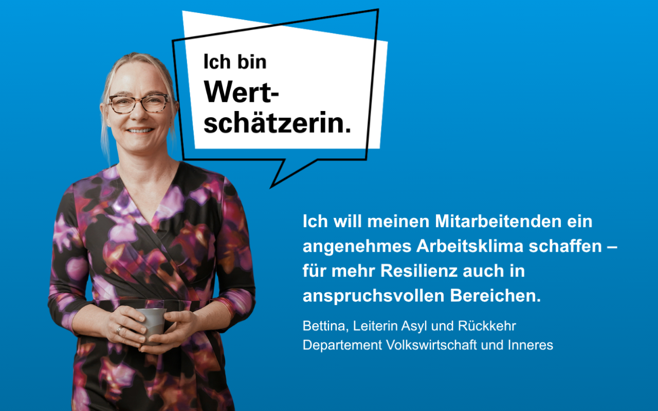 farbiges Bild einer Frau mit dem Text Ich bin Wertschätzerin.