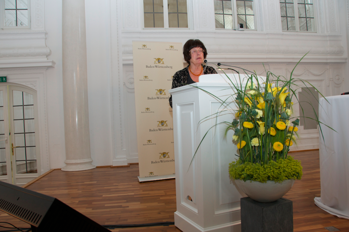 Staatsrätin Gisela Erler während ihrer Ansprache.