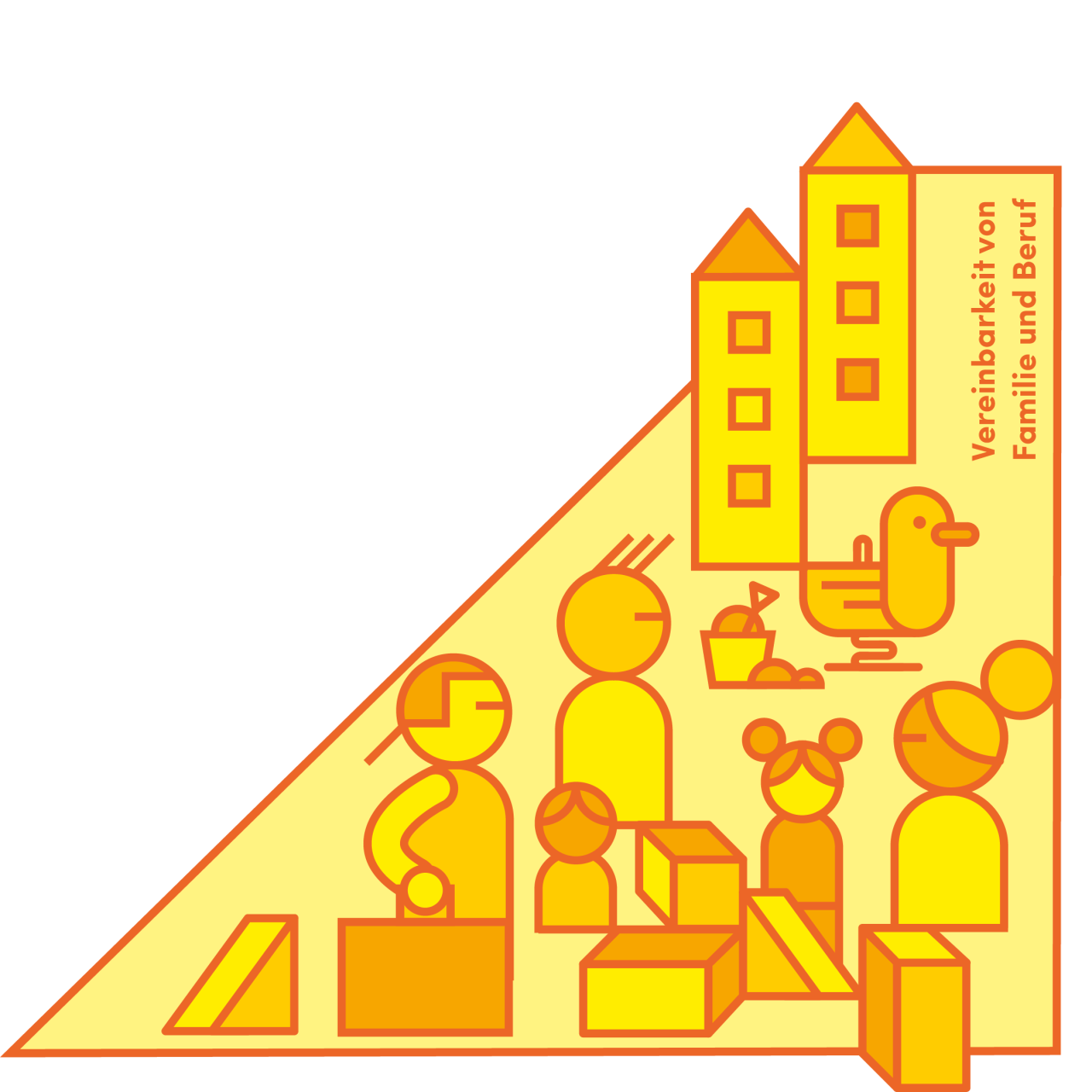 Gelbes Puzzleteil Familie und Beruf
