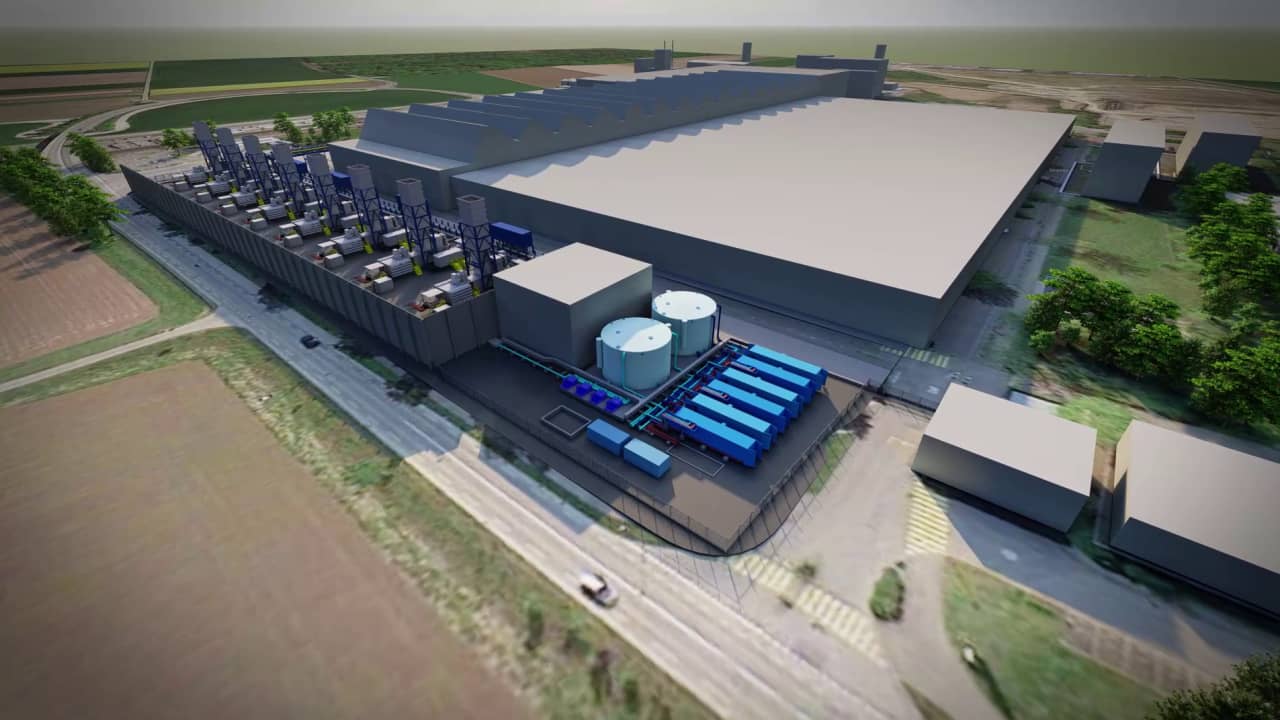 Illustration de la centrale de réserve temporaire à Birr (AG) sur le site de General Electric (GE).