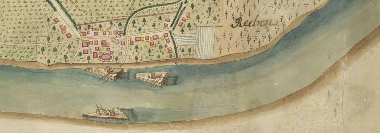 Historischer Plan mit Blick auf Kaiseraugst.