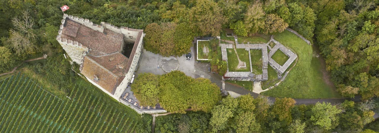 Luftaufnahme von Schloss Habsburg